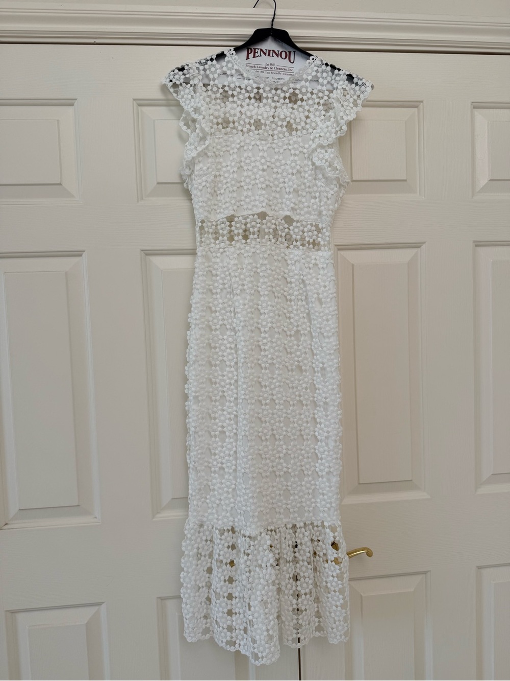 White Crochet Midi Dress - Picture 13 of 16